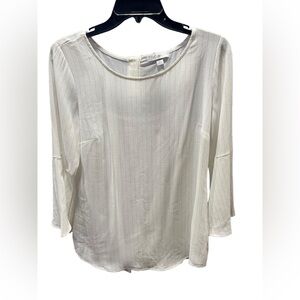 Roz & Ali off White with gold glitter 3/4 length sleeve button down back